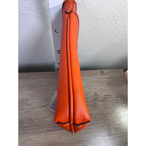 Coach‎ Orange Pebble Leather Crossbody Bag With Front Pocket - Picture 11 of 12